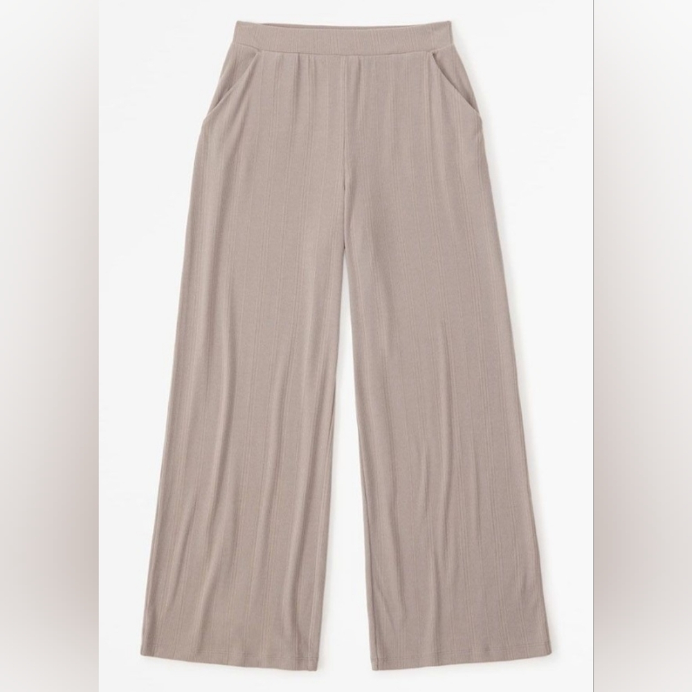 Abercrombie & Fitch Cozy Rib Wideleg Sleep Pant